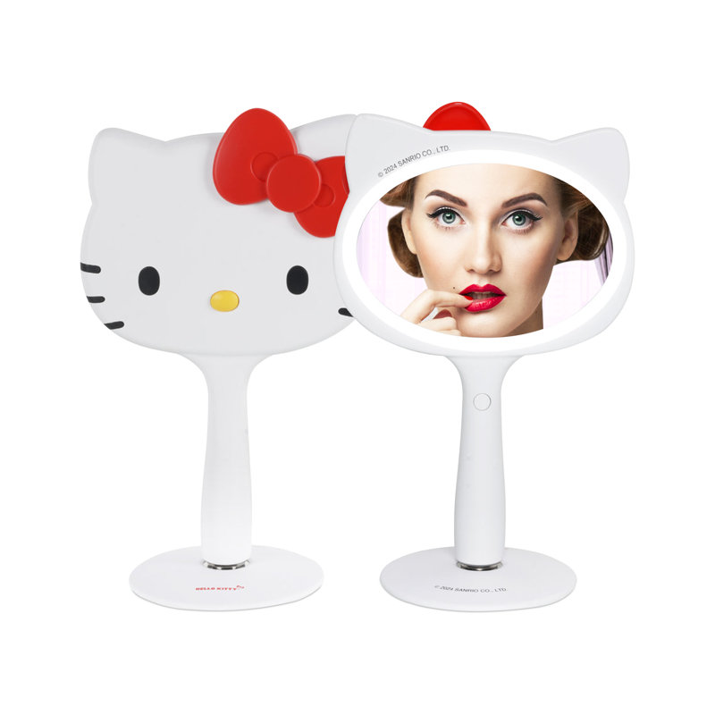 Hello deals kitty LED hand mirror with stand